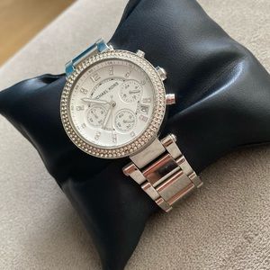 Michael Kors Parker Silver Chronograph Watch